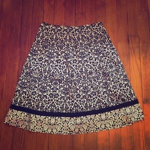 Black and White Damask Print Skirt